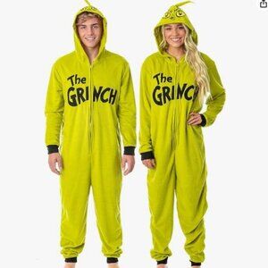 GRINCH Hooded Costume Cosplay Union Suit Pajamas size Large